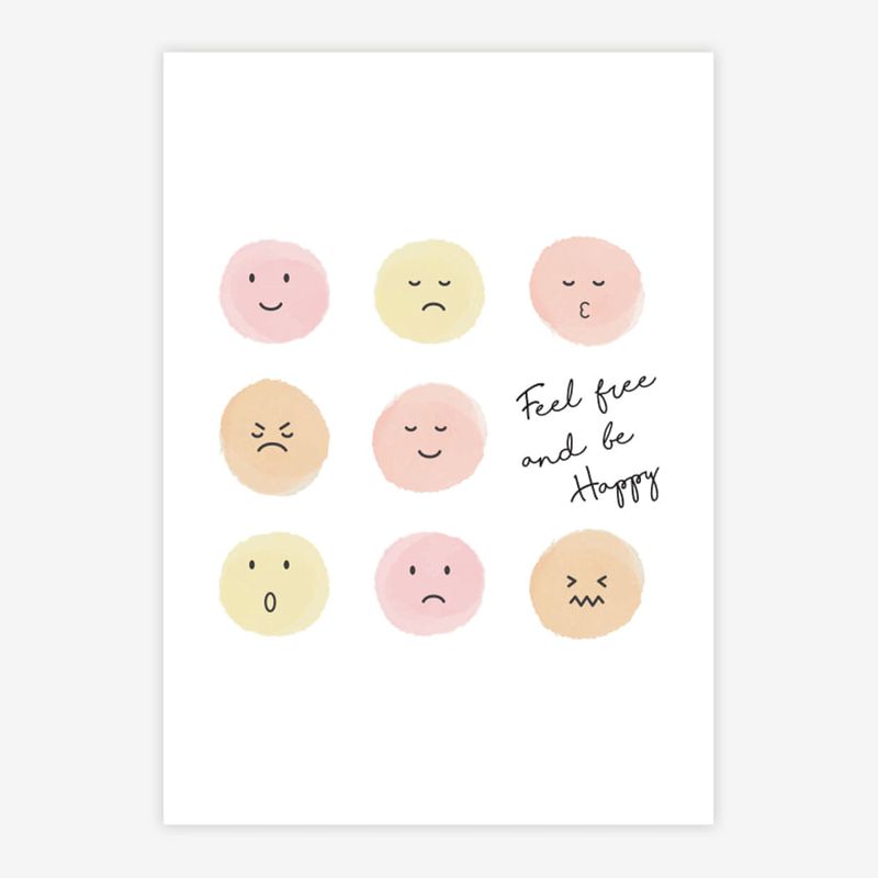 Quadro-Infantil-Feel-Free-and-Be-Happy-Rosa-1