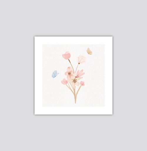 Quadro Infantil Flores Candy - Quadrado
