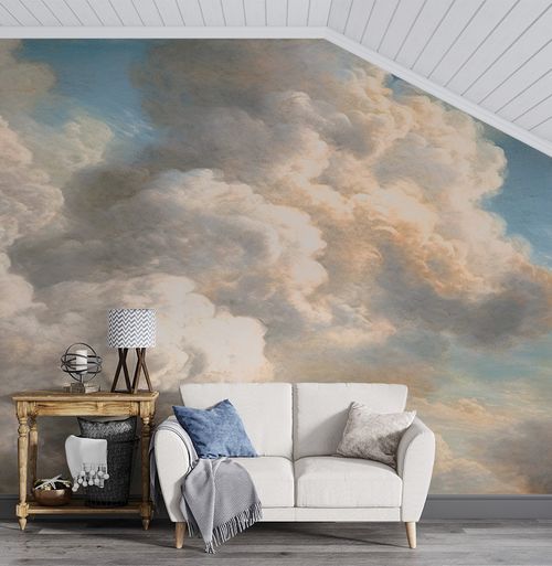 Papel de Parede Nuvens Realistas Azul - Mural
