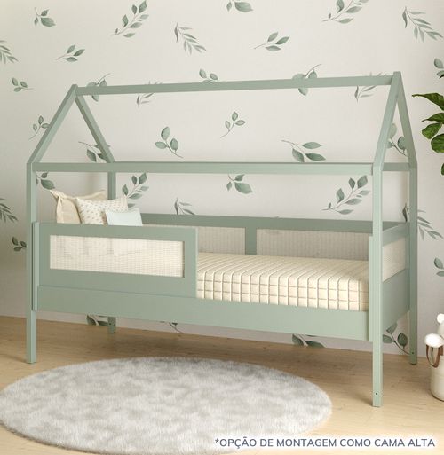 Cama Sofa Haus Nature Casinha Palha 2 em 1 Montessoriana - Verde Jardim