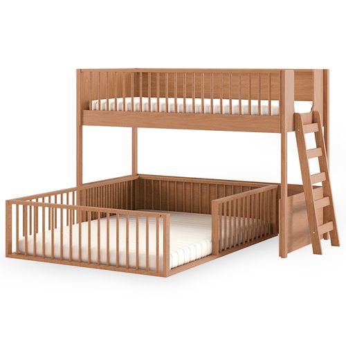 Beliche Infantil Montessoriana Com Cama de Solteiro Fazenda - Freijó