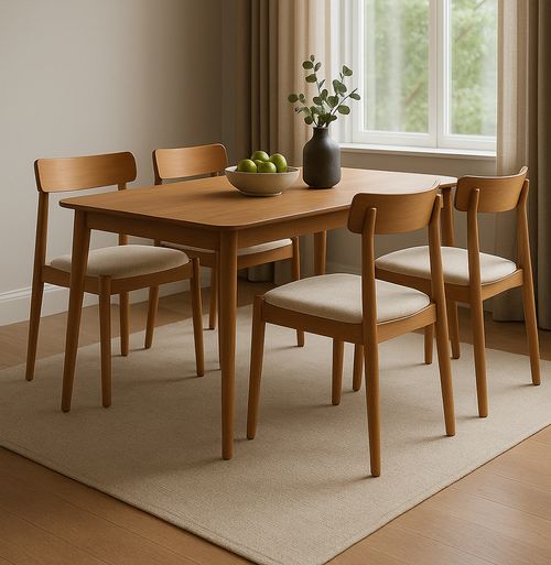Conjunto de 2 Cadeiras Para Mesa de Jantar Petit Freijó - Cru