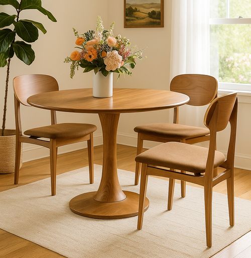 Conjunto de 2 Cadeiras Para Mesa de Jantar Luiza Jequitibá Natural - Caramelo
