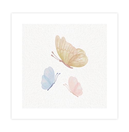 Quadro Infantil Borboletas Candy - Quadrado