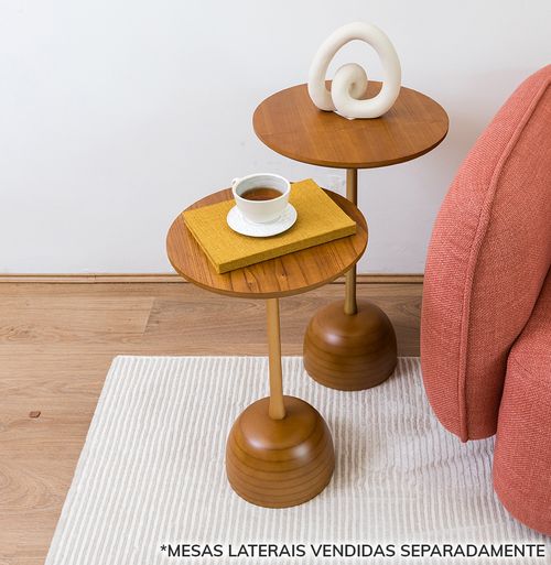 Mesa Lateral Órbita com Haste Champagne - Mel
