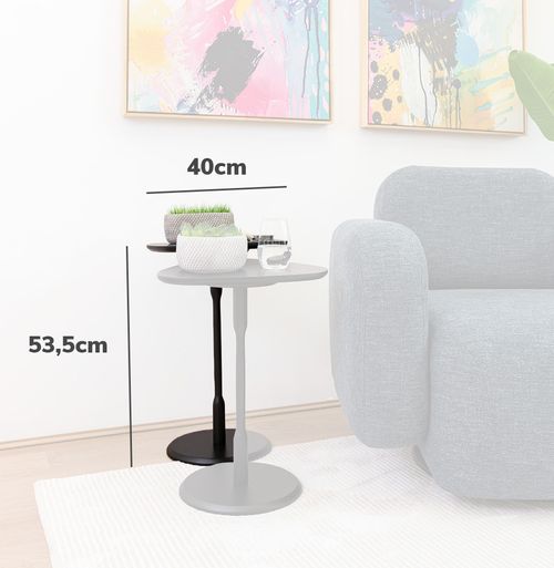 Conjunto de Mesa Lateral Vértice - Preto