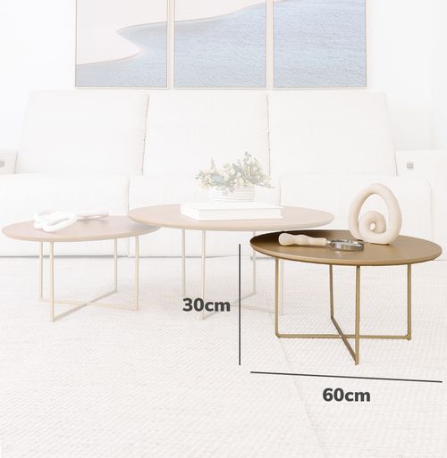 Mesa de Centro Prisma com Base e Tampo Champagne
