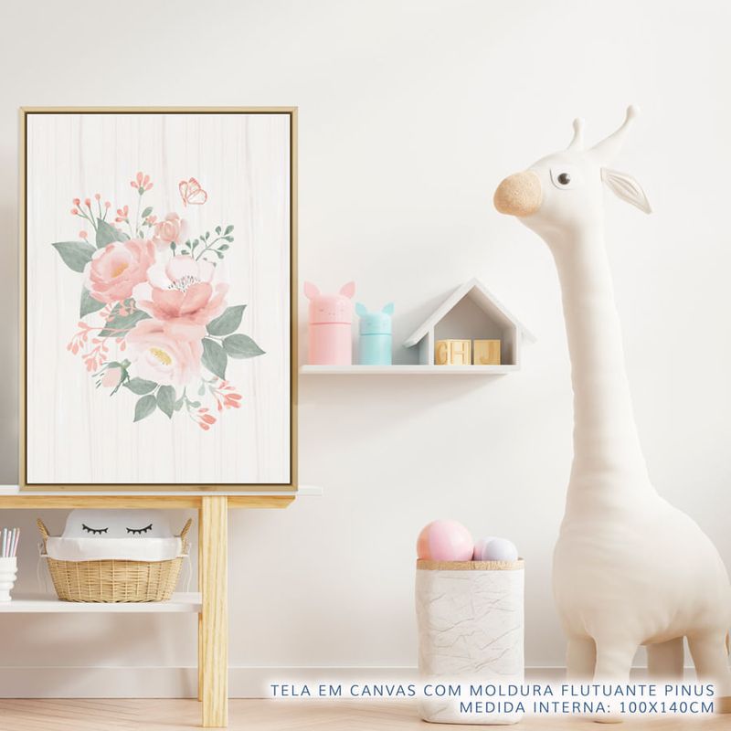 Quadro-Infantil-Bouquet-de-Flores-Rosa-2