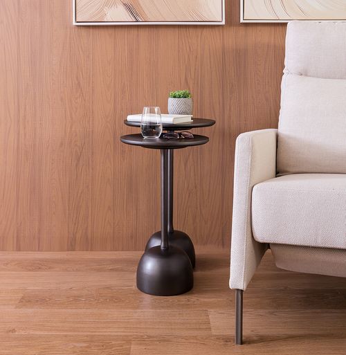 Mesa Lateral Órbita - Cinza Metálico