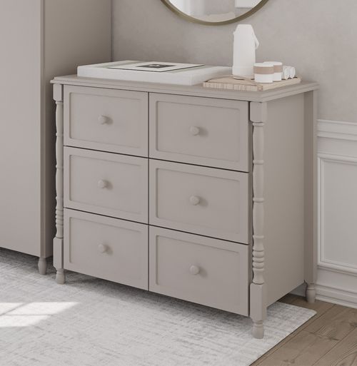 Cômoda de Bebê Monet 6 Gavetas 100cm - Greige