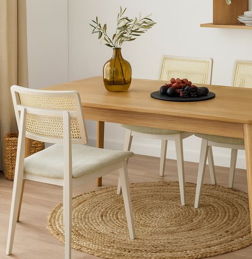 Cadeira Para Mesa de Jantar Paris Palha Natural Off White - Cru