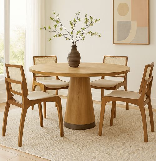 Cadeira Para Mesa de Jantar Torino Palha Natural Freijó - Cru