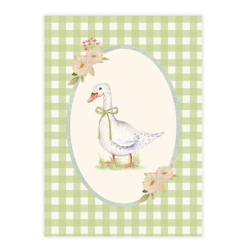 Quadro Infantil Ganso Xadrez Secrets Verde