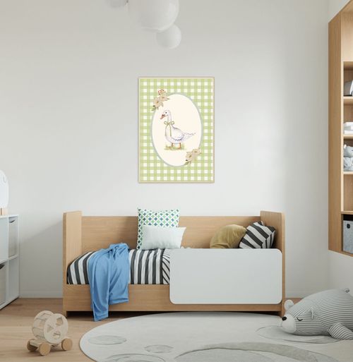 Quadro Infantil Ganso Xadrez Secrets Verde