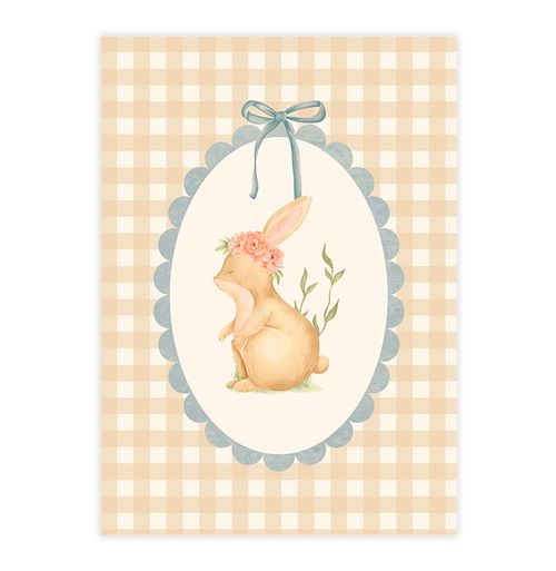 Quadro Infantil Coelho Xadrez Secrets Bege