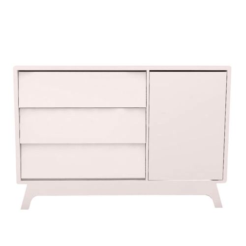 Cômoda de Bebê Raika com Porta Rosa Claro